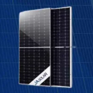 an image of solar panels with blue background
